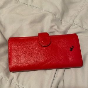 Red leather wallet